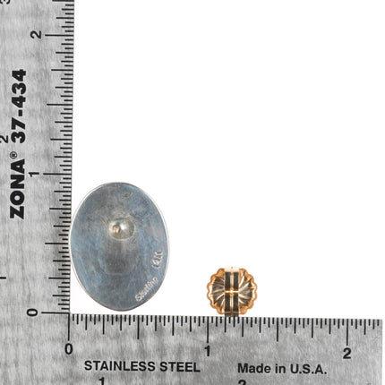 Dina Huntinghorse 14k/sterling Morenci spiderweb turquoise earrings - Estate Fresh Austin