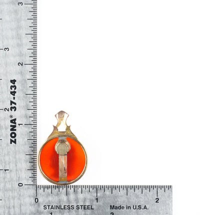 Antique 14k gold Signed Hardstone cameo Agate screw back earrings Victorian