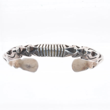 6" Alfred Martinez Navajo Sterling silver carinated cuff bracelet
