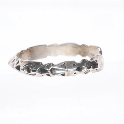 6" Alfred Martinez Navajo Sterling silver carinated cuff bracelet