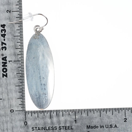 Gary and Elsie Yoyokie Hopi Overlay dancer earrings sterling silver