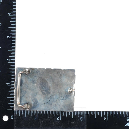 R Navajo Sterling silver and turquoise vintage belt buckle