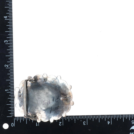 Vintage KR Navajo Overlay High grade turquoise belt buckle sterling silver