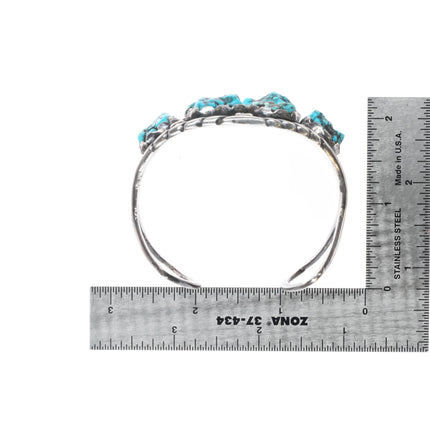 6.5" Vintage 70's-80's Andre's Navajo sterling silver turquoise cuff bracelet - Estate Fresh Austin
