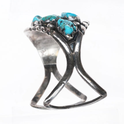 6.5" Vintage 70's-80's Andre's Navajo sterling silver turquoise cuff bracelet - Estate Fresh Austin