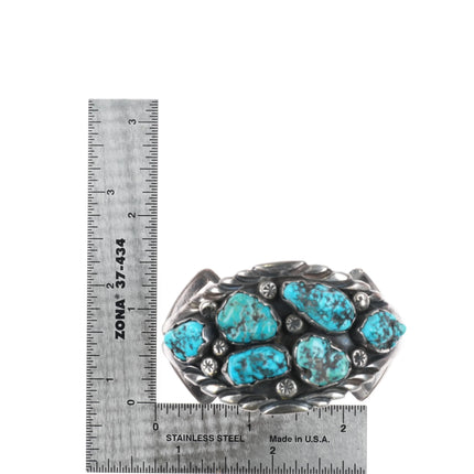 6.5" Vintage 70's-80's Andre's Navajo sterling silver turquoise cuff bracelet - Estate Fresh Austin