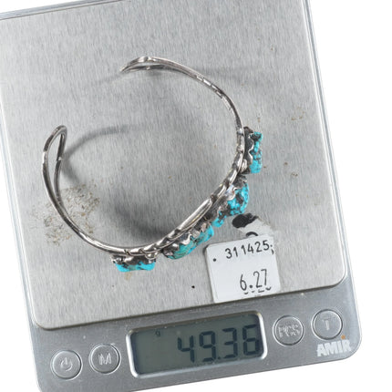 6.5" Vintage 70's-80's Andre's Navajo sterling silver turquoise cuff bracelet - Estate Fresh Austin