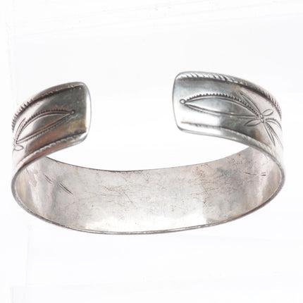 6.5" c1920 Antique Historic Navajo ingot silver #8 turquoise cuff bracelet - Estate Fresh Austin