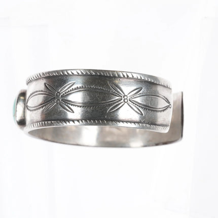 6.5" c1920 Antique Historic Navajo ingot silver #8 turquoise cuff bracelet - Estate Fresh Austin