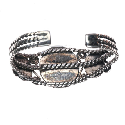 6.5" c1940 Nevada red spiderweb turquoise Navajo sterling silver cuff bracelet