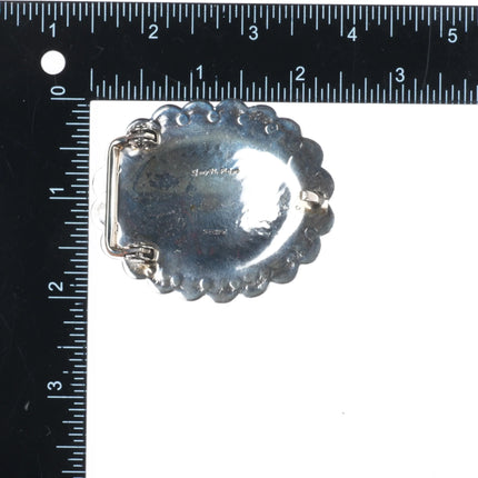 Jerry Platero Navajo sterling silver hand stamped belt buckle Vintage