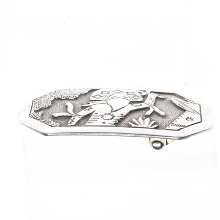 Becenti Navajo warrior sterling silver belt buckle