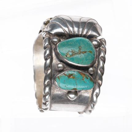 6.75" Vintage Navajo sterling silver/turquoise watch cuff bracelet TI Digital