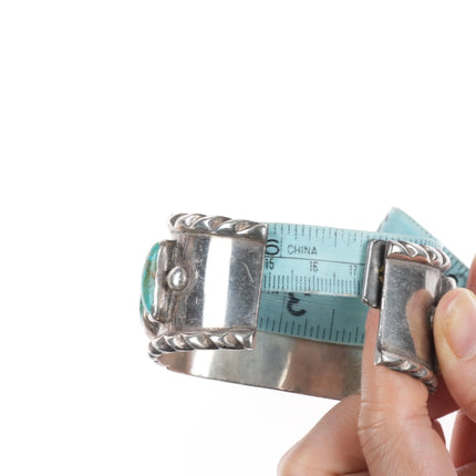 6.75" Vintage Navajo sterling silver/turquoise watch cuff bracelet TI Digital