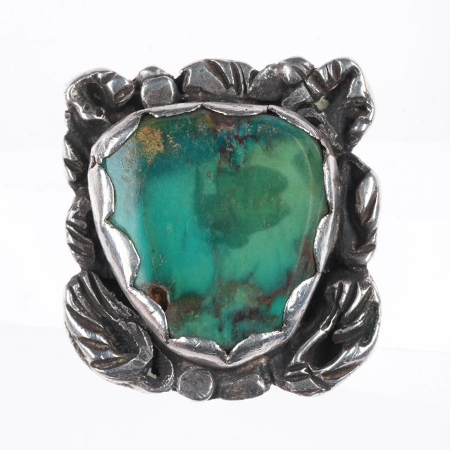 sz7 Chief shatka Bear-step sterling silver and turquoise ring ingot