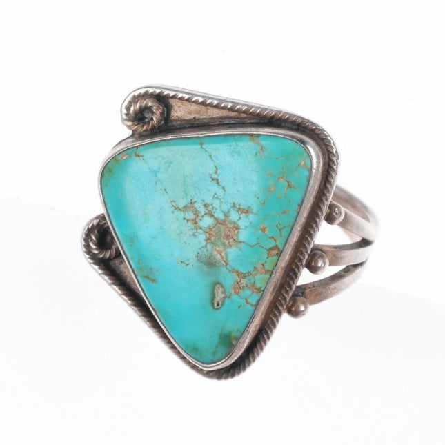 sz7.75 Vintage Navajo  high grade Royston turquoise sterling silver ring