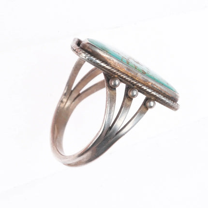 sz7.75 Vintage Navajo  high grade Royston turquoise sterling silver ring