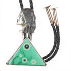Vintage Southwestern modernist sterling silver jasper stone abstract bolo tie