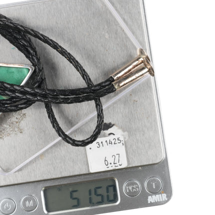 Vintage Southwestern modernist sterling silver jasper stone abstract bolo tie