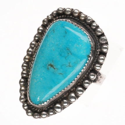 sz11.5 Large Vintage BM Native American sterling silver turquoise ring