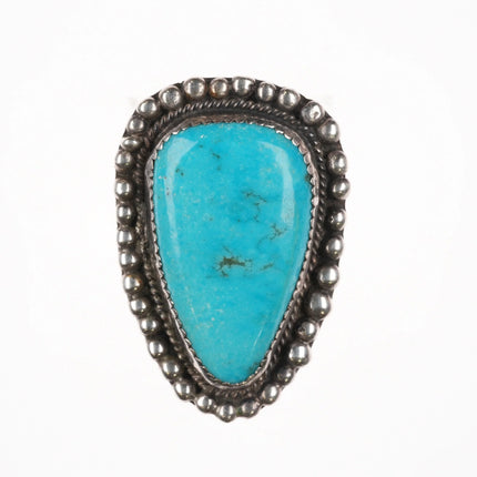 sz11.5 Large Vintage BM Native American sterling silver turquoise ring