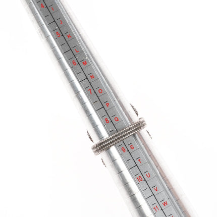 sz8.5 c1940's Navajo sterling silver fancy twisted wire ring with turquoise