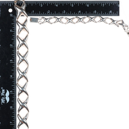 6.5" & 16.25" Retro Mexican sterling silver X's Necklace/bracelet set