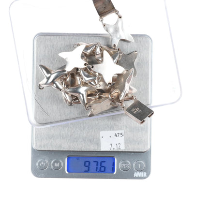 6.5" & 16.25" Retro Mexican sterling silver X's Necklace/bracelet set