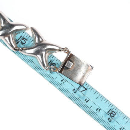 6.5" & 16.25" Retro Mexican sterling silver X's Necklace/bracelet set