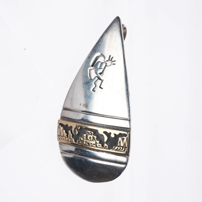 TC Cast Southwestern sterling silver 14k gold pendant/earrings set rug/caves