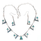 Nusie Henry Belon Navajo Modernist sterling silver turquoise necklace/earrings