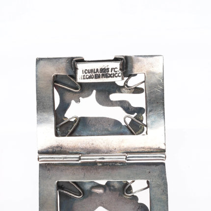 7" 1940's Fun Iguala Mexican sterling silver storyteller link bracelet