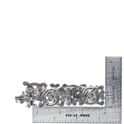 7" c1960's Mexican sterling silver modernist link bracelet
