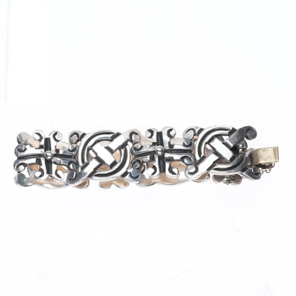 7" c1960's Mexican sterling silver modernist link bracelet
