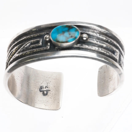 6.25" Wilson Begay Navajo high grade turquoise sterling silver cuff bracelet