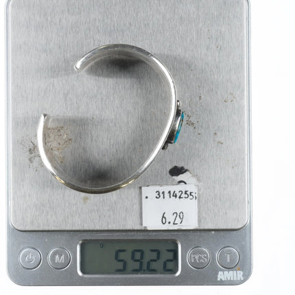 6.25" Wilson Begay Navajo high grade turquoise sterling silver cuff bracelet