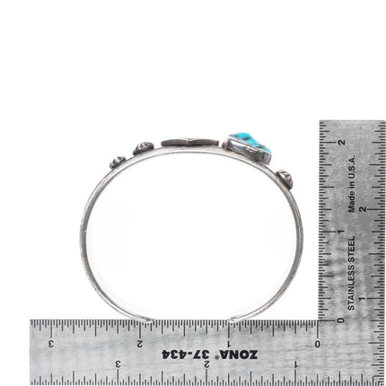 6.25" Ray King Navajo sterling silver Kingman turquoise cuff bracelet