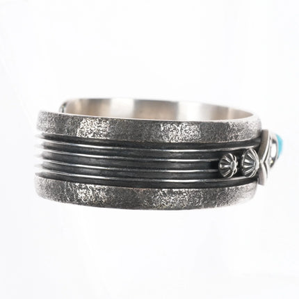 6.25" Ray King Navajo sterling silver Kingman turquoise cuff bracelet