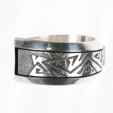 6" Richard Tsosie Navajo sterling silver, coral, shell, turquoise cuff bracelet