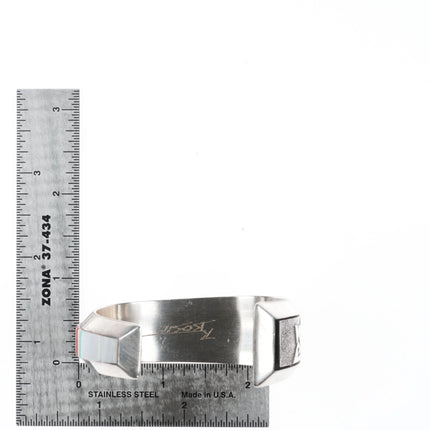 6" Richard Tsosie Navajo sterling silver, coral, shell, turquoise cuff bracelet