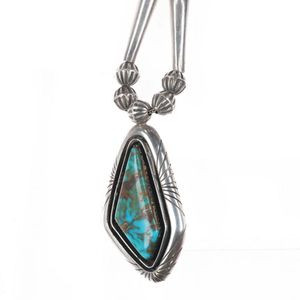 Mary Marie Yazzie Lincoln Navajo sterling silver high grade turquoise necklace