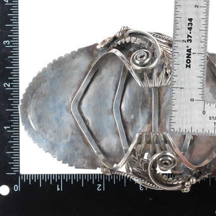 6.75" Vintage Huge Stover Paul Navajo sterling silver turquoise cuff bracelet