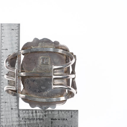 6.5" Ted Edaakie Zuni sterling silver butterfly channel inlay cuff bracelet