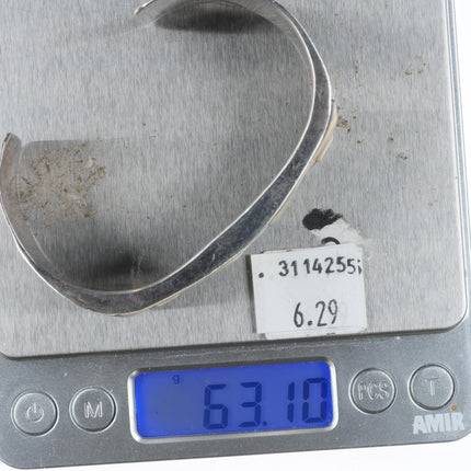 7.2" Vintage Ohmsatte Zuni sterling silver Apache Ghan dancer cuff bracelet