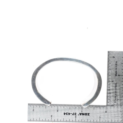 6.5" c1970's Zuni sterling silver multi-stone turquoise inlay cuff bracelet