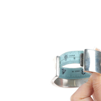 6.5" c1970's Zuni sterling silver multi-stone turquoise inlay cuff bracelet