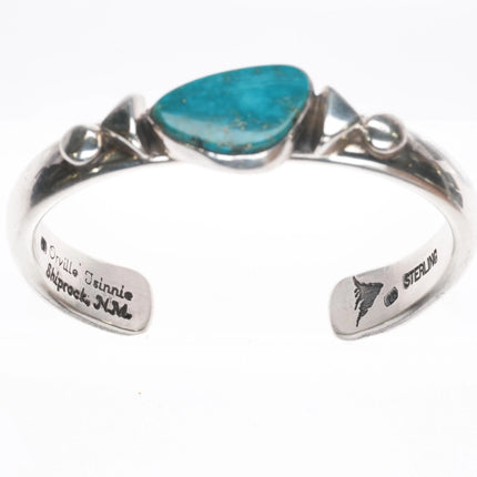 6" Orville Tsinnie Navajo turquoise cuff bracelet sterling silver modernist