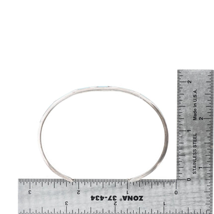 6.75" Alice Leekya Homer Zuni sterling silver turquoise inlay cuff bracelet