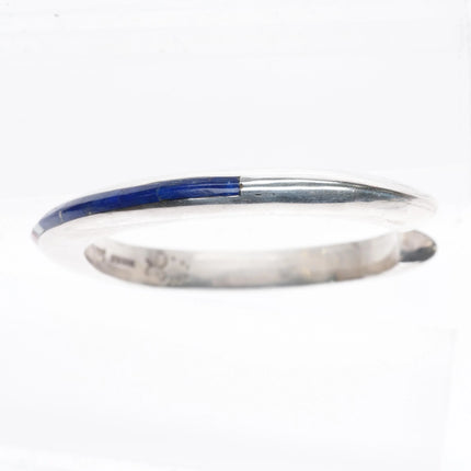 6.1" Jimmie King Jr Navajo sterling silver coral, lapis inlay cuff bracelet