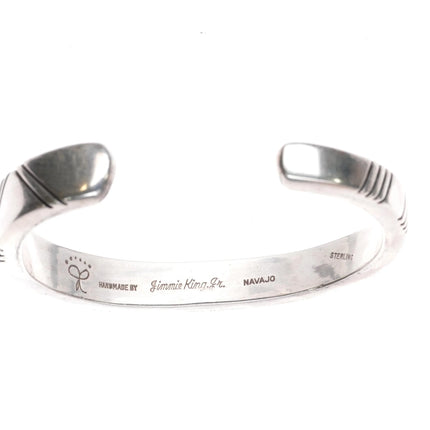 6" Jimmie King Jr Navajo sterling silver, coral, lapis, turquoise cuff bracelet